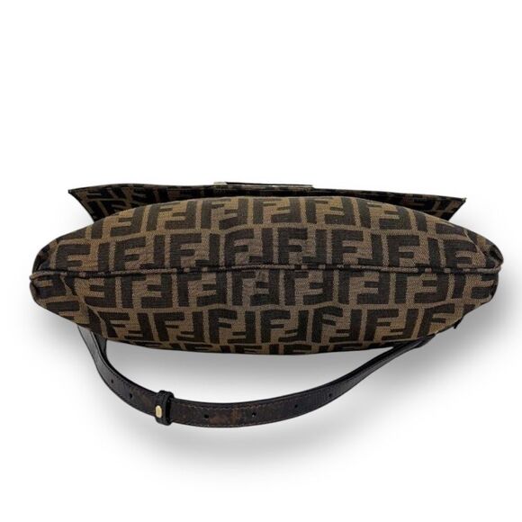FENDI MIA Brown & Black FF Zucca Logo Single Leather Shoulder Strap Hand… - Picture 6 of 13